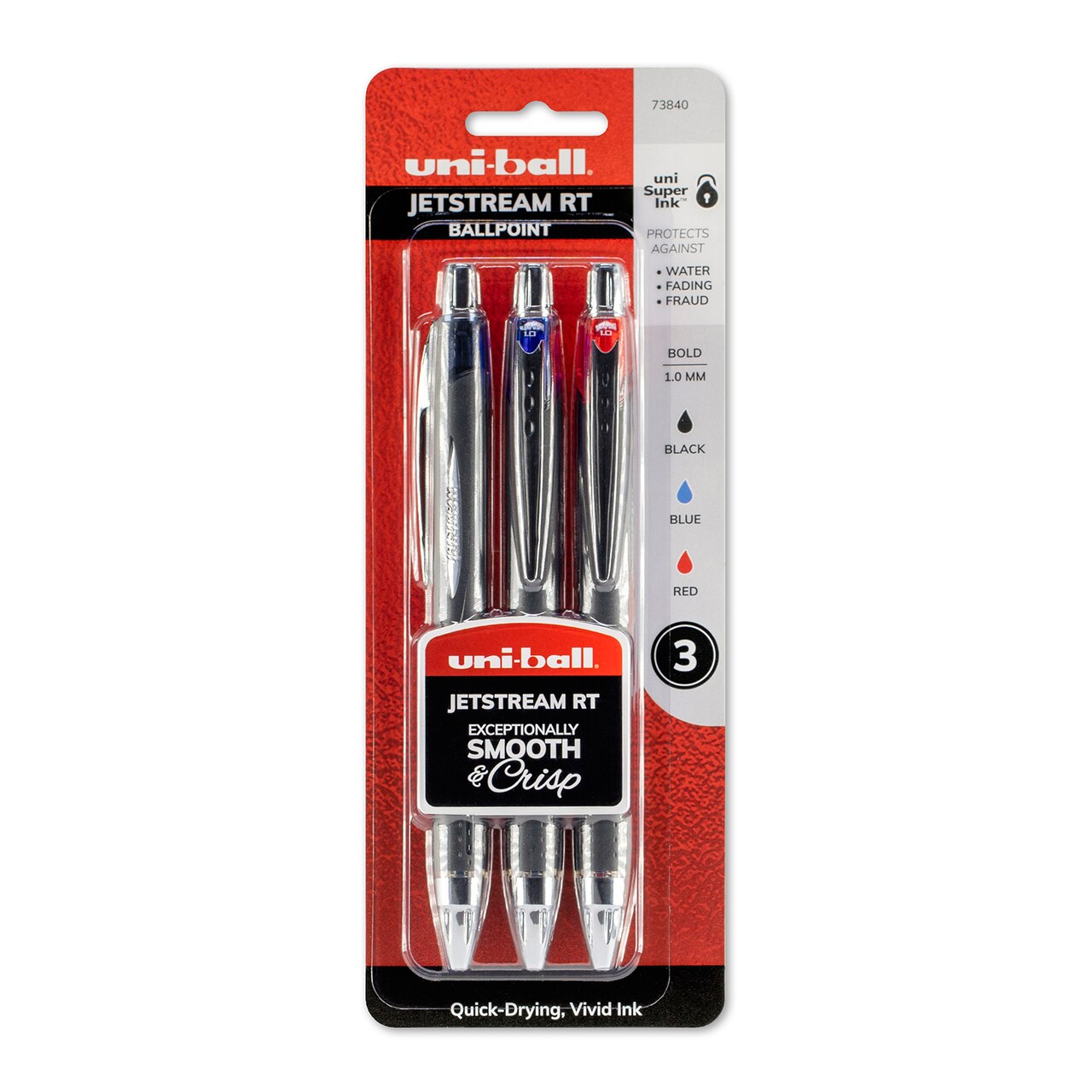 uni-ball Jetstream RT Retractable Pen Set, 1mm, 3-Colors